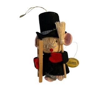 Rare Vintage Kurt Adler Mice Chimney Sweep Holland Ornament